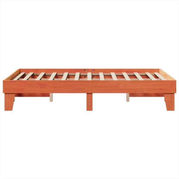 vidaXL Sengeramme uten madrass voksbrun 120x200 cm heltre furu
