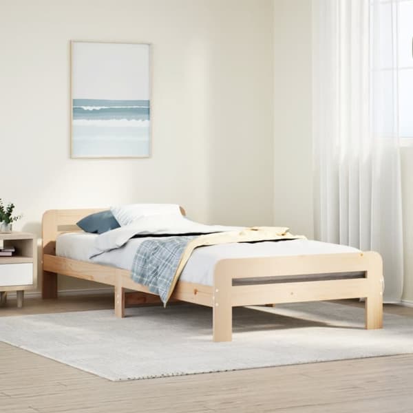 vidaXL Sengeramme uten madrass 75x190 cm heltre furu
