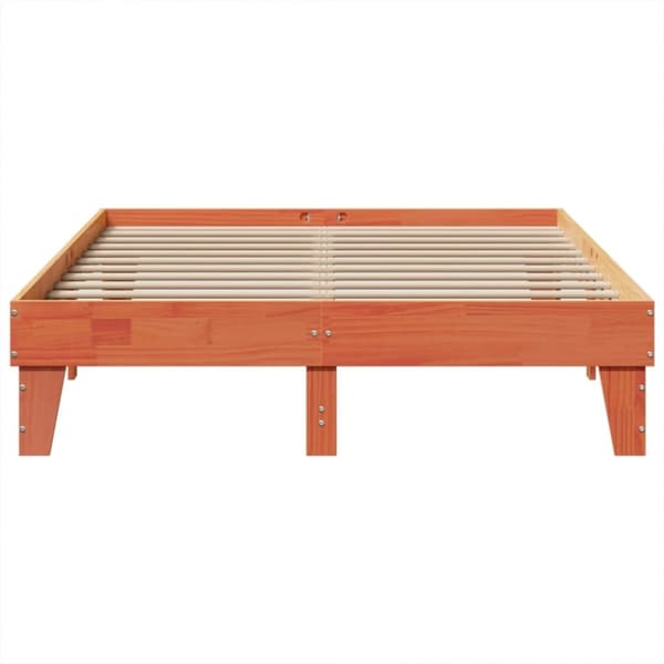 vidaXL Sengeramme uten madrass voksbrun 140x190 cm heltre furu