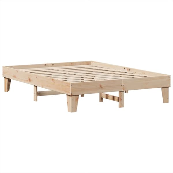 vidaXL sengeramme uden madras 140x200 cm massivt fyrretræ