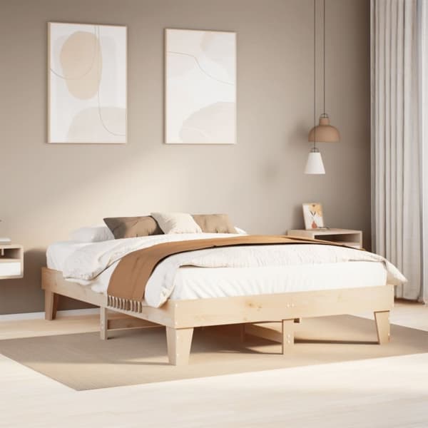 vidaXL sengeramme uden madras 140x200 cm massivt fyrretræ