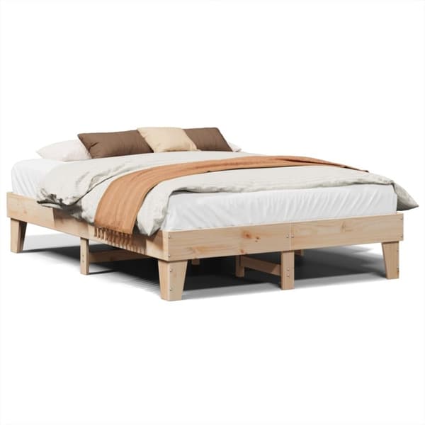 vidaXL sengeramme uden madras 140x200 cm massivt fyrretræ