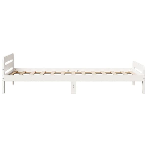 vidaXL Sengeramme uten madrass hvit 75x190 cm heltre furu