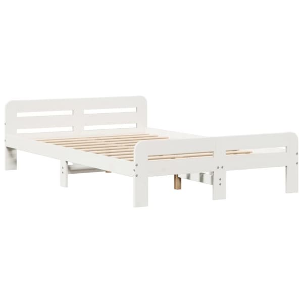 vidaXL Sengeramme uten madrass hvit 120x190 cm heltre furu