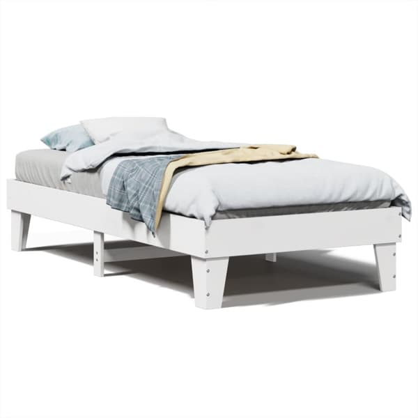 vidaXL sengeramme uden madras 100x200 cm massivt fyrretræ hvid