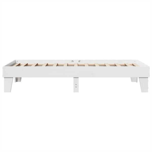 vidaXL sengeramme uden madras 100x200 cm massivt fyrretræ hvid