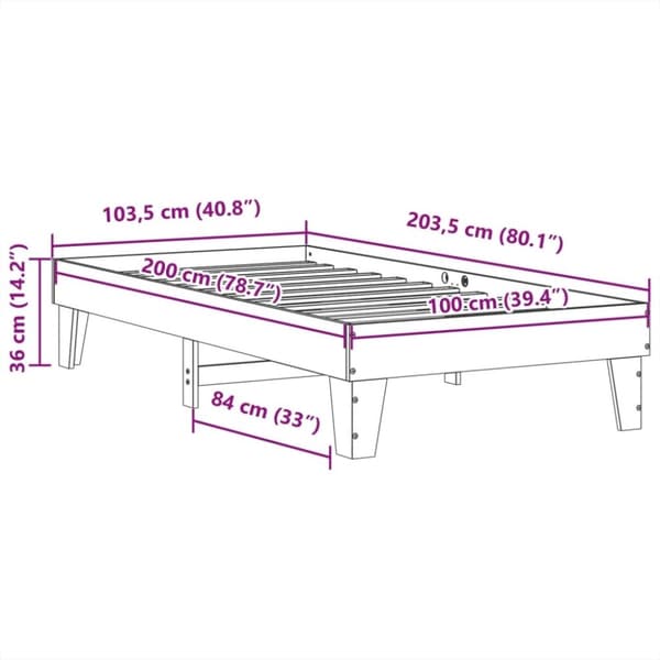 vidaXL sengeramme uden madras 100x200 cm massivt fyrretræ hvid