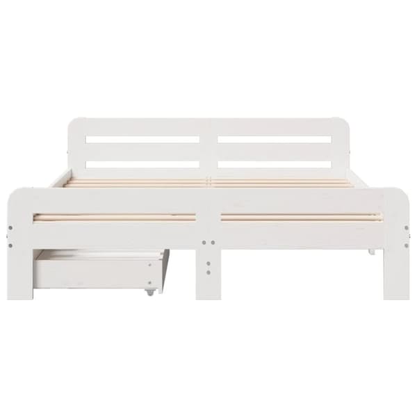 vidaXL Sengeramme uten madrass hvit 140x190 cm heltre furu