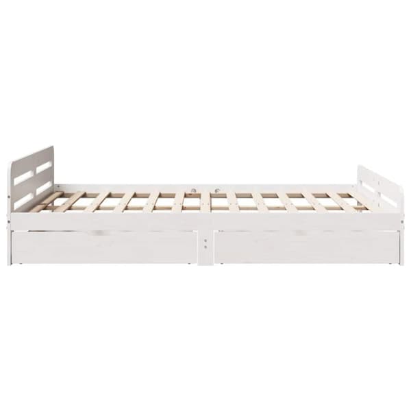 vidaXL Sengeramme uten madrass hvit 140x190 cm heltre furu