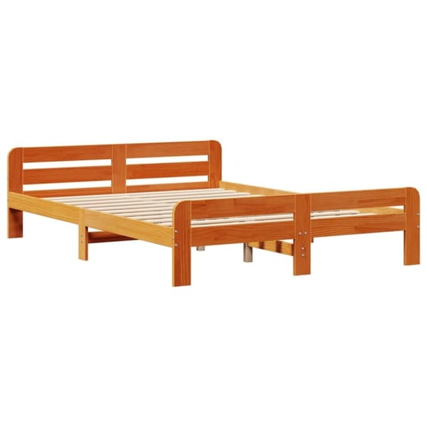 vidaXL Sengeramme uten madrass brun 150x200 cm heltre furu
