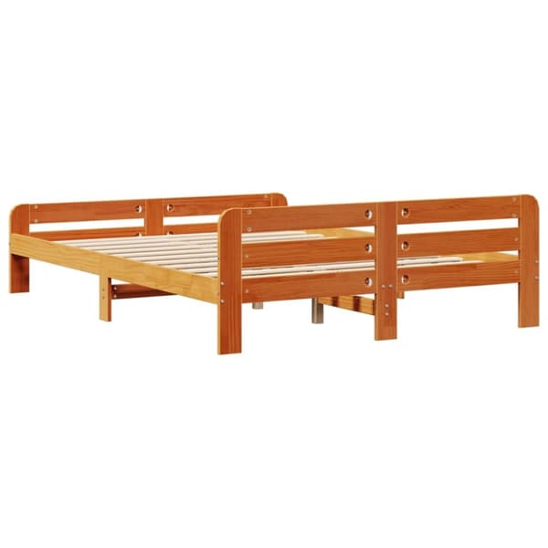 vidaXL Sengeramme uten madrass brun 150x200 cm heltre furu