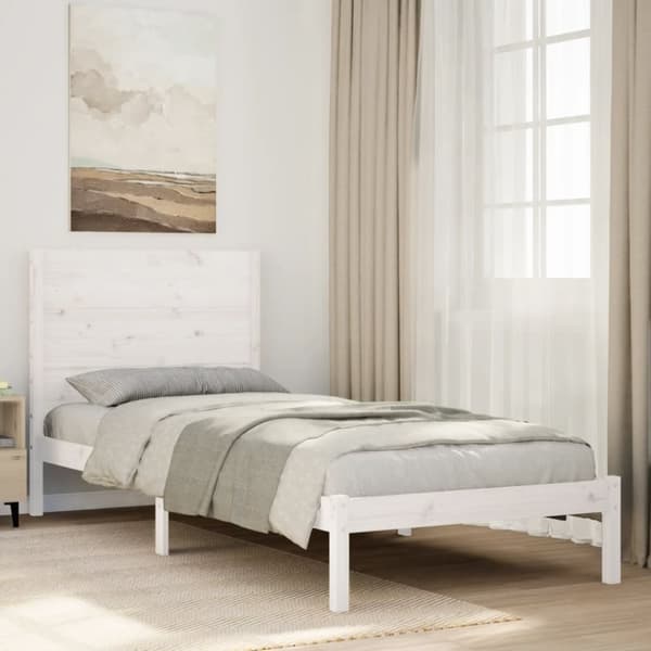 vidaXL Ekstra lang sengeramme uten madrass hvit 100x210 cm heltre
