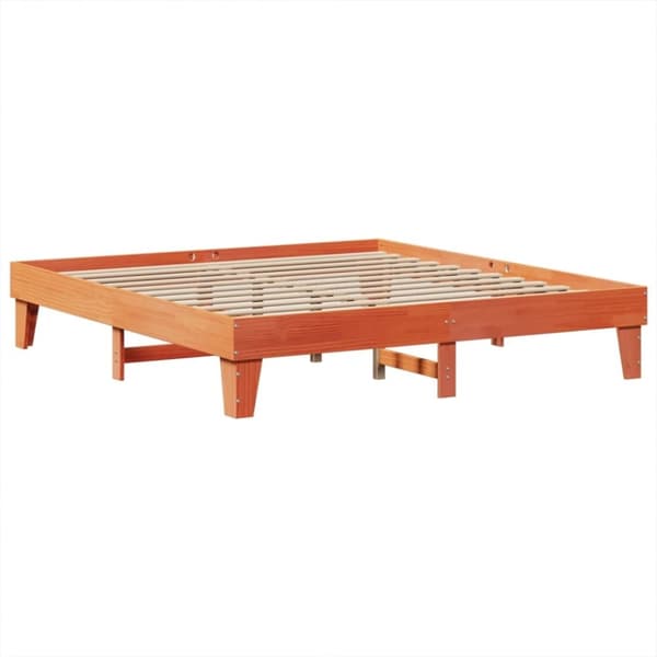 vidaXL Sengeramme uten madrass voksbrun 180x200 cm heltre furu