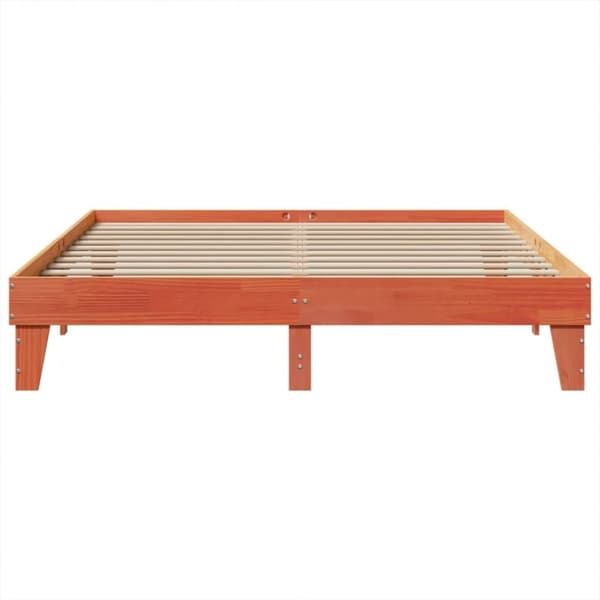 vidaXL Sengeramme uten madrass voksbrun 180x200 cm heltre furu
