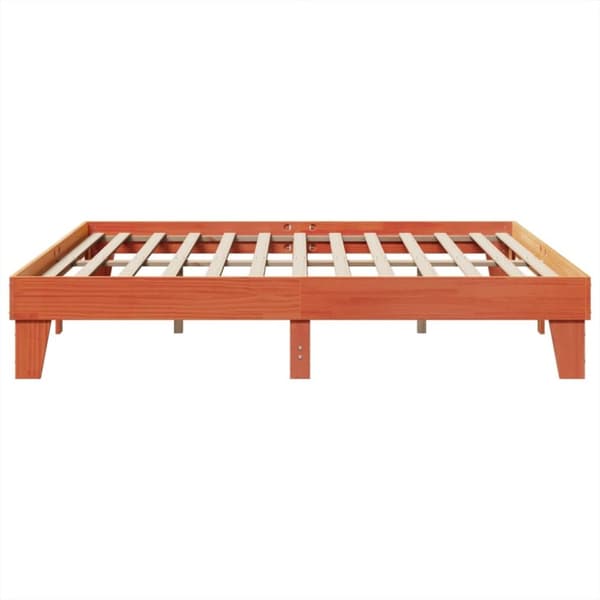 vidaXL Sengeramme uten madrass voksbrun 180x200 cm heltre furu