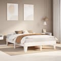 Miniatyrbilde 2 av 10: vidaXL Sengeramme uten madrass hvit 160x200 cm heltre furu