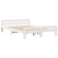 Miniatyrbilde 4 av 10: vidaXL Sengeramme uten madrass hvit 150x200 cm heltre furu