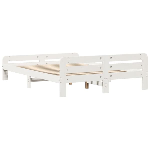 vidaXL Sengeramme uten madrass hvit 150x200 cm heltre furu