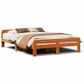 Miniatyrbilde 1 av 10: vidaXL Sengeramme uten madrass voksbrun 140x200 cm heltre furu