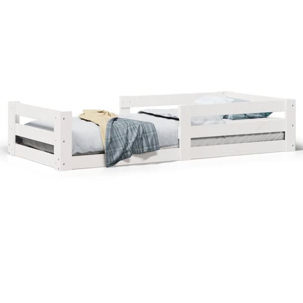 vidaXL sengeramme uden madras 70x140 cm massivt fyrretræ hvid