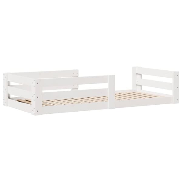 vidaXL sengeramme uden madras 70x140 cm massivt fyrretræ hvid