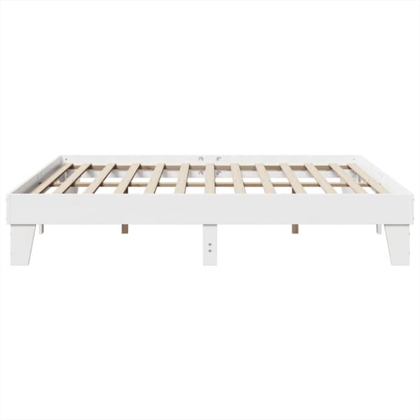 vidaXL sengeramme uden madras 200x200 cm massivt fyrretræ hvid