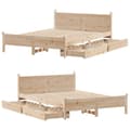 Miniatyrbilde 10 av 11: vidaXL Sengeramme uten madrass 140x200 cm heltre furu