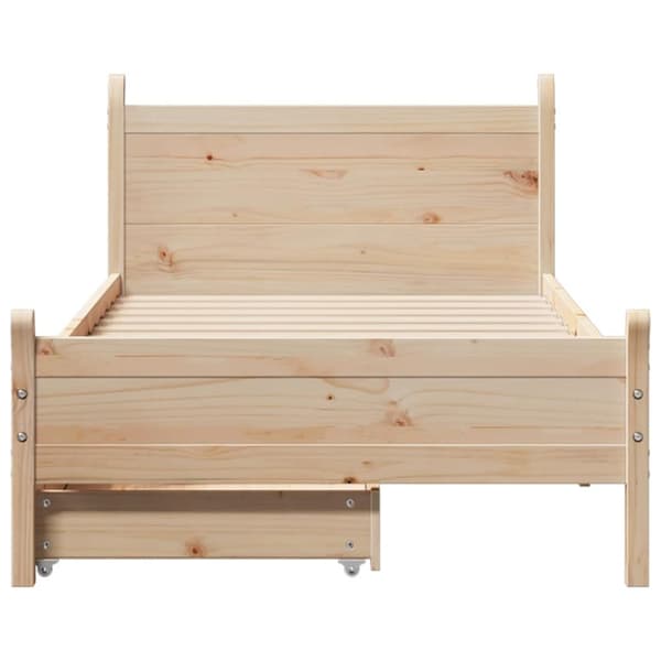vidaXL Sängynrunko ilman patjaa 75x190 cm täysi mänty