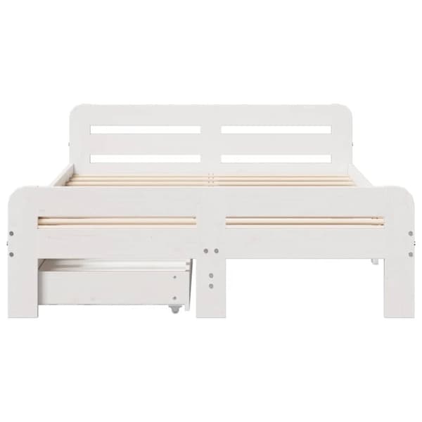 vidaXL sengeramme uden madras 120x190 cm massivt fyrretræ hvid
