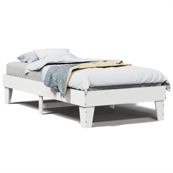 vidaXL Sengeramme uten madrass hvit 90x200 cm heltre furu