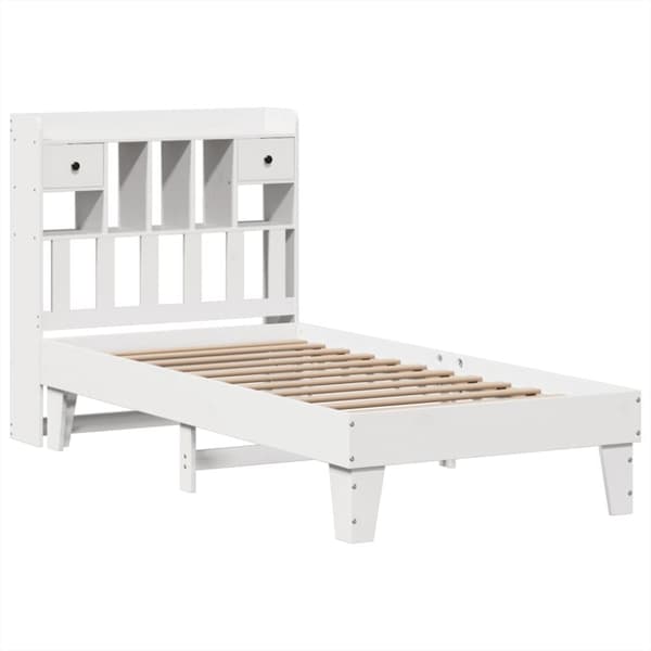vidaXL Sengeramme uten madrass hvit 75x190 cm heltre furu