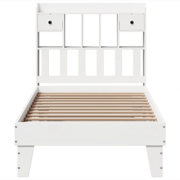 vidaXL Sengeramme uten madrass hvit 75x190 cm heltre furu