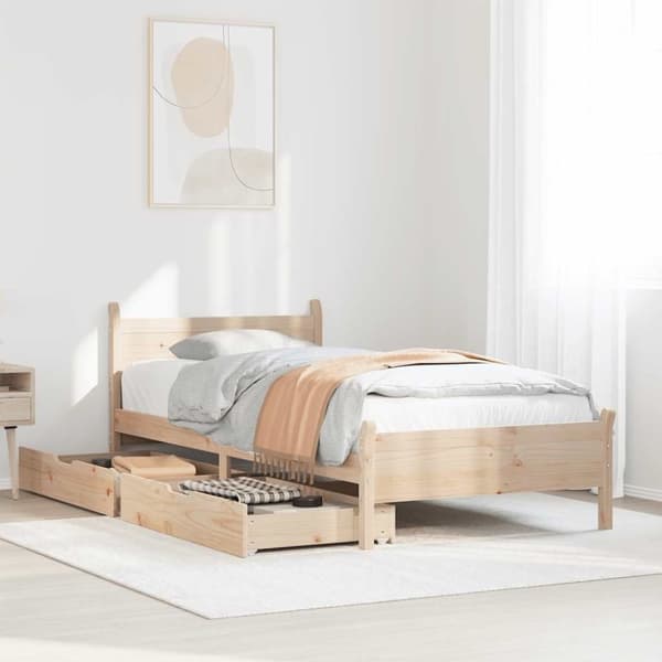 vidaXL sengeramme uden madras 100x200 cm massivt fyrretræ
