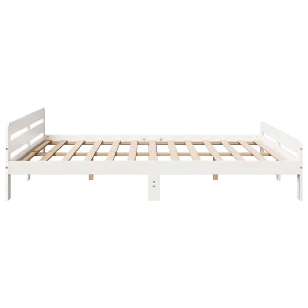vidaXL sengeramme uden madras 200x200 cm massivt fyrretræ hvid