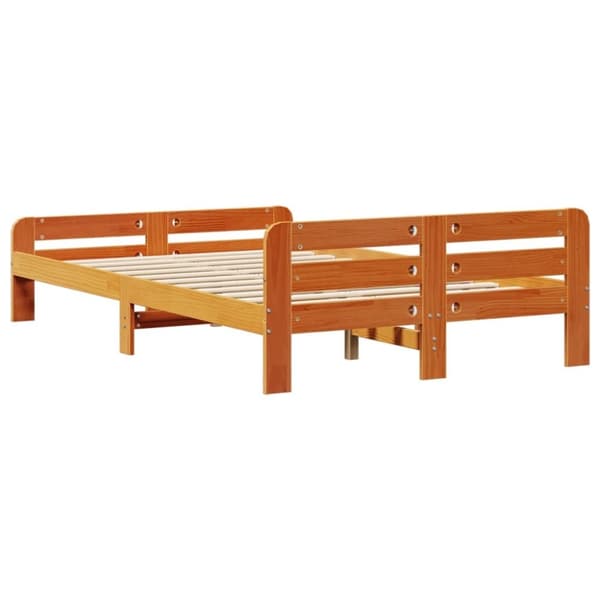 vidaXL Sengeramme uten madrass brun 135x190 cm heltre furu
