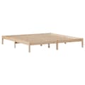 Miniatyrbilde 6 av 11: vidaXL Seng med bokhylle uten madrass 200x200 cm heltre furu