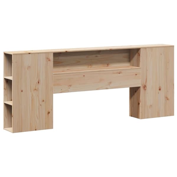 vidaXL Seng med bokhylle uten madrass 200x200 cm heltre furu