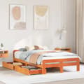 Miniatyrbilde 2 av 11: vidaXL Sengeramme uten madrass voksbrun 120x200 cm heltre furu