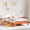Miniatyrbilde 2 av 11: vidaXL Sengeramme uten madrass voksbrun 120x190 cm heltre furu