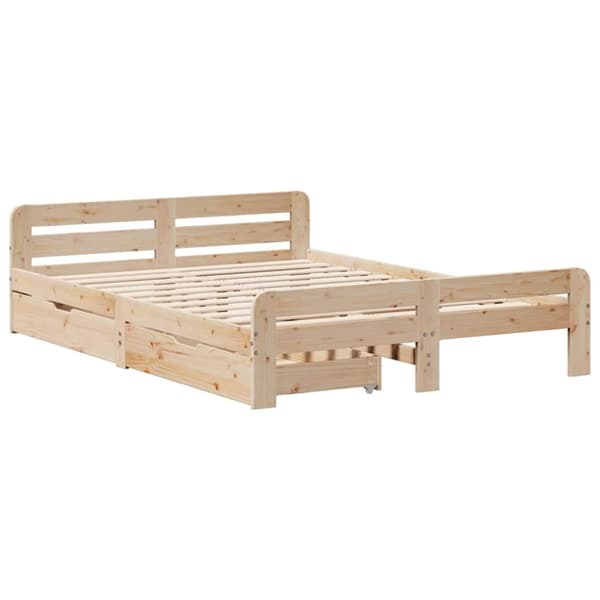 vidaXL Sengeramme uten madrass 150x200 cm heltre furu