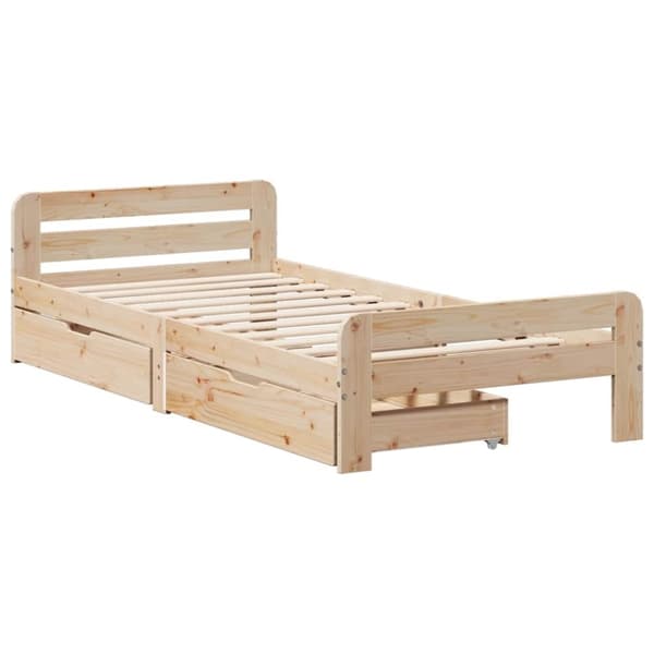 vidaXL sengeramme uden madras 75x190 cm massivt fyrretræ
