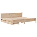 Miniatyrbilde 4 av 11: vidaXL Sengeramme med madrass 200x200 cm heltre furu
