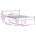 Miniatyrbilde 10 av 10: vidaXL Sengeramme uten madrass hvit 135x190 cm heltre furu