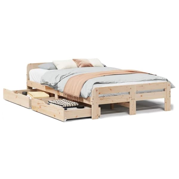 vidaXL Sengeramme uten madrass 120x190 cm heltre furu