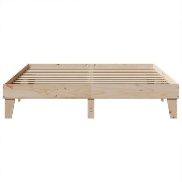 vidaXL Sengeramme med madrass 200x200 cm heltre furu