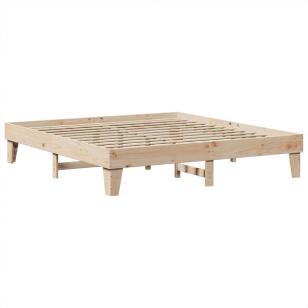 vidaXL Sengeramme med madrass 200x200 cm heltre furu