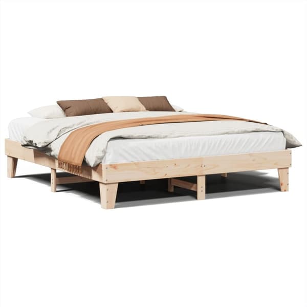 vidaXL Sengeramme med madrass 200x200 cm heltre furu
