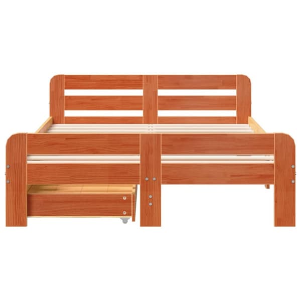 vidaXL Sengeramme uten madrass brun 135x190 cm heltre furu