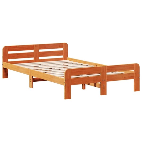 vidaXL Sengeramme uten madrass brun 135x190 cm heltre furu