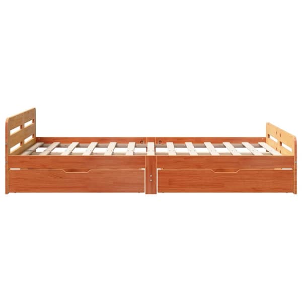 vidaXL Sengeramme uten madrass brun 135x190 cm heltre furu